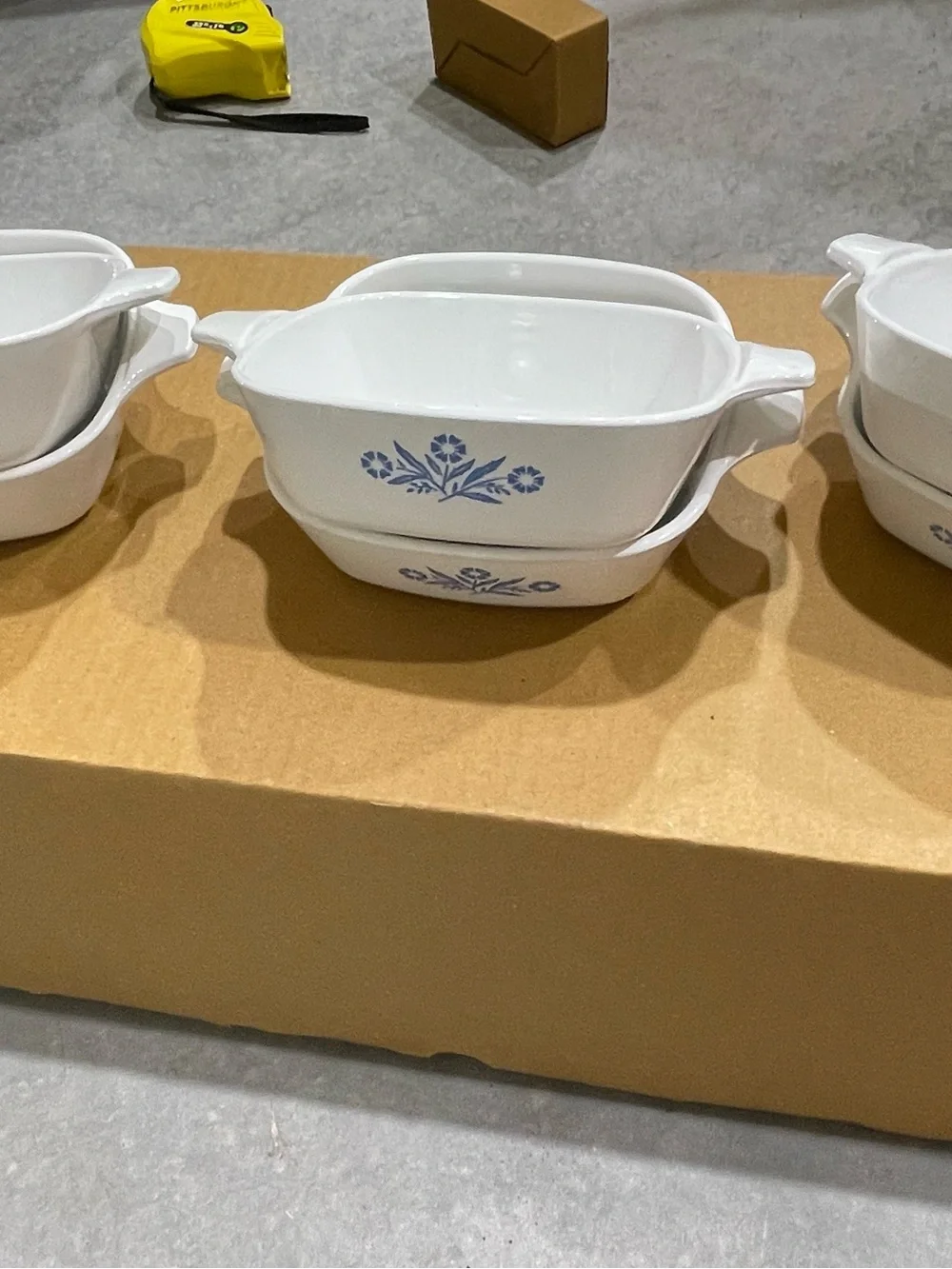 Corning Ware VTG Blue Cornflower Petite Pan P-41-B USA 12oz White Casserole (6)